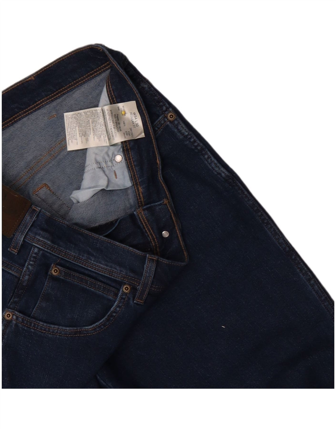 Wrangler Mens Regular Fit Straight Jeans W34 L30 Blue Cotton