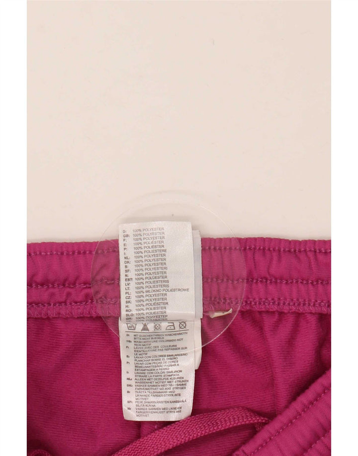 Adidas Womens Tracksuit Trousers UK 12 Medium Pink Polyester