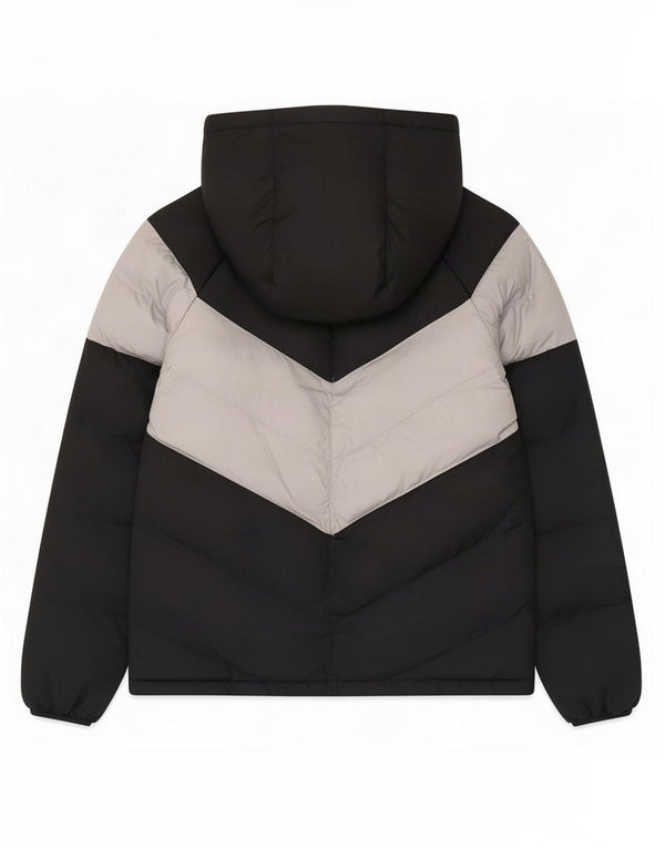 Nike Boys Hooded Padded Jacket 13-14 Years XL Black Colourblock Polyester