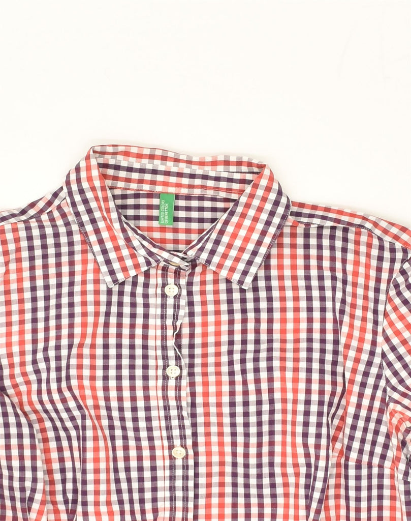 UNITED COLORS OF BENETTON Womens Shirt UK 12 Medium Multicoloured Gingham | Vintage United Colors of Benetton | Thrift | Second-Hand United Colors of Benetton | Used Clothing | Messina Hembry 