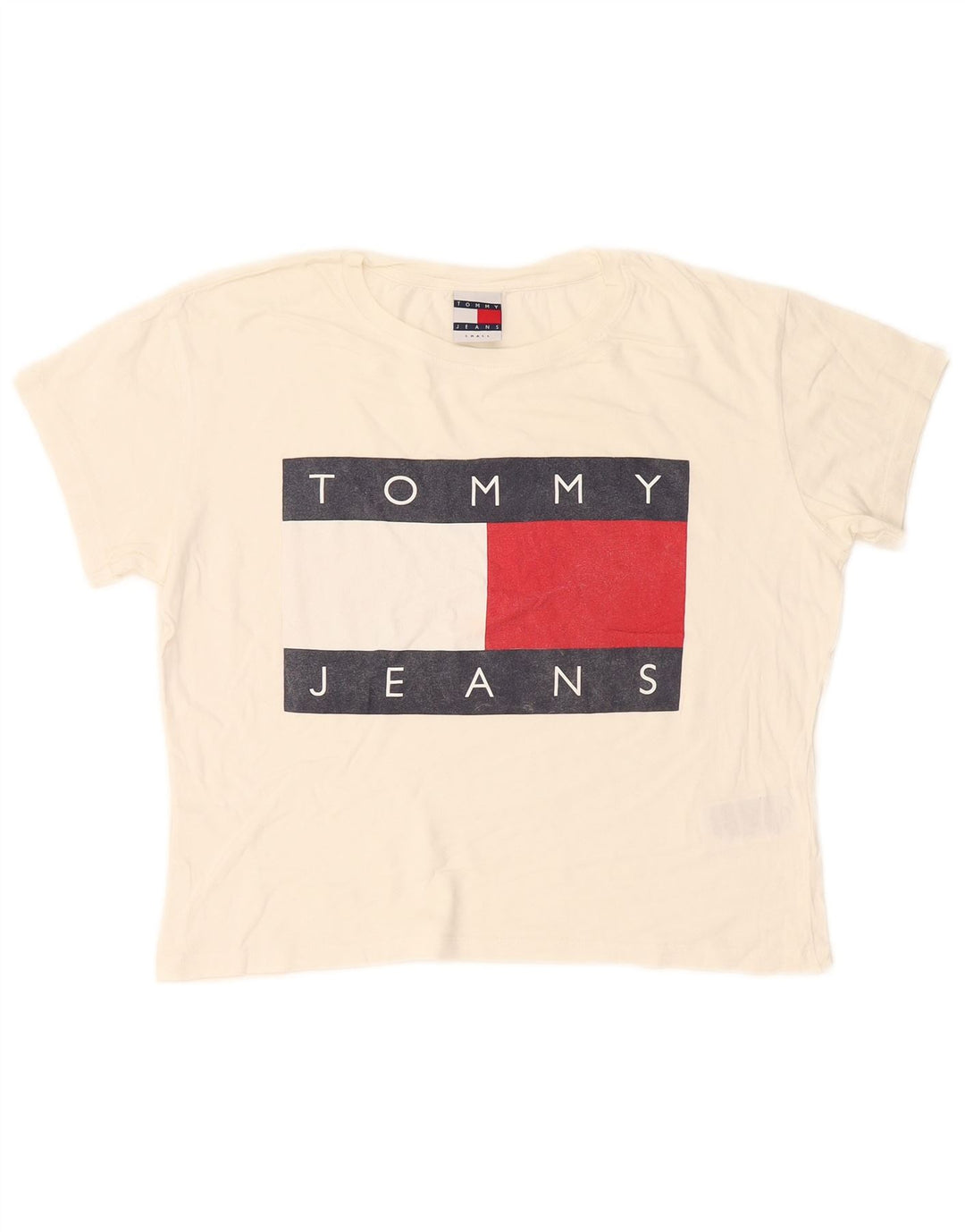 Tommy Hilfiger Womens Oversized Graphic T-Shirt Top UK 10 Small White