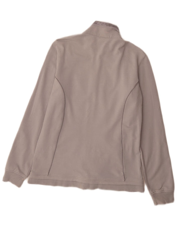 Champion Womens Easy Fit Tracksuit Top Jacket UK 14 Medium Grey Cotton
