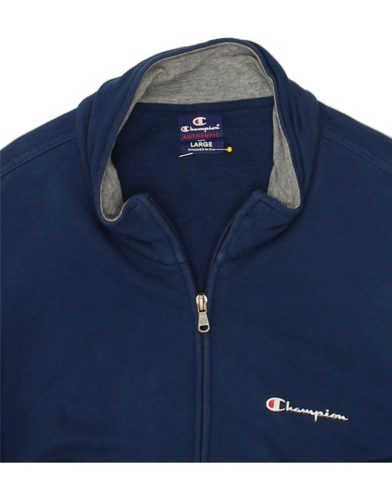 CHAMPION Mens Tracksuit Top Jacket Large Navy Blue Cotton | Vintage Champion | Thrift | Second-Hand Champion | Used Clothing | Messina Hembry 