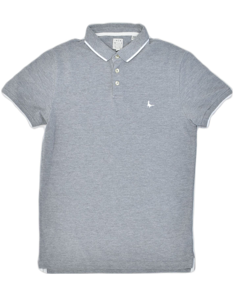 JACK WILLS Mens Polo Shirt Small Grey Cotton | Vintage | Thrift | Second-Hand | Used Clothing | Messina Hembry 