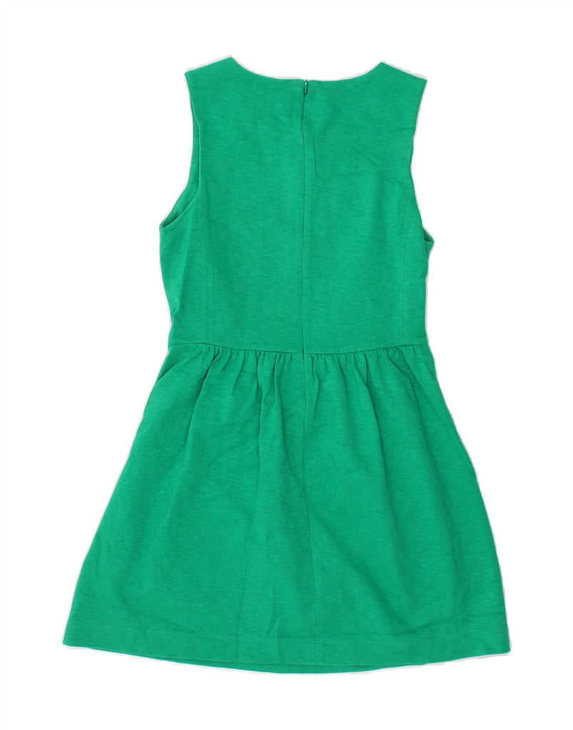 J. CREW Womens Sleeveless A-Line Dress UK 8 Small Green Cotton | Vintage J. Crew | Thrift | Second-Hand J. Crew | Used Clothing | Messina Hembry 