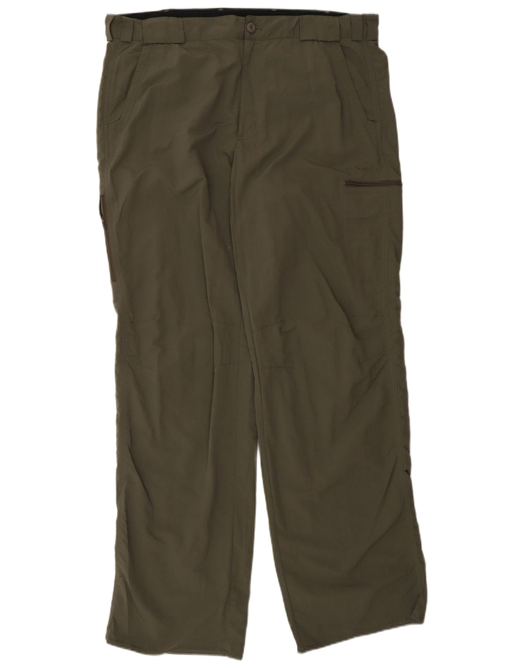 Eddie Bauer Mens Straight Cargo Trousers W36 L34 Khaki Polyester