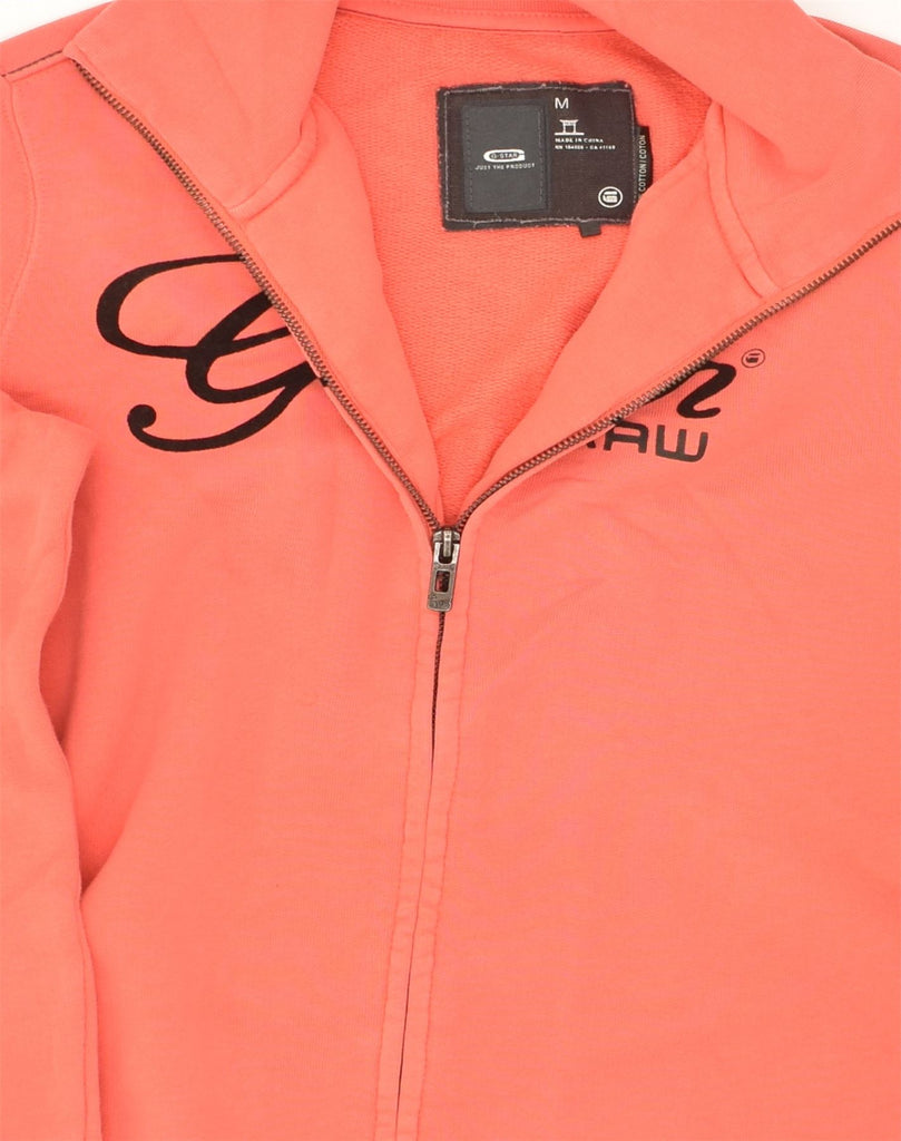 G-STAR Womens Graphic Tracksuit Top Jacket UK 14 Medium Pink Cotton | Vintage G-Star | Thrift | Second-Hand G-Star | Used Clothing | Messina Hembry 