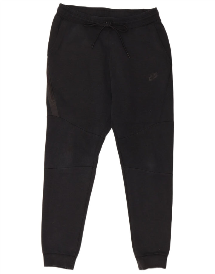 NIKE Mens Tracksuit Trousers Joggers Medium Black Cotton