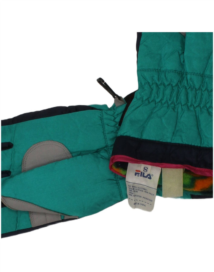Fila Mens Ski Gloves Small Green Colourblock Polyester Winter