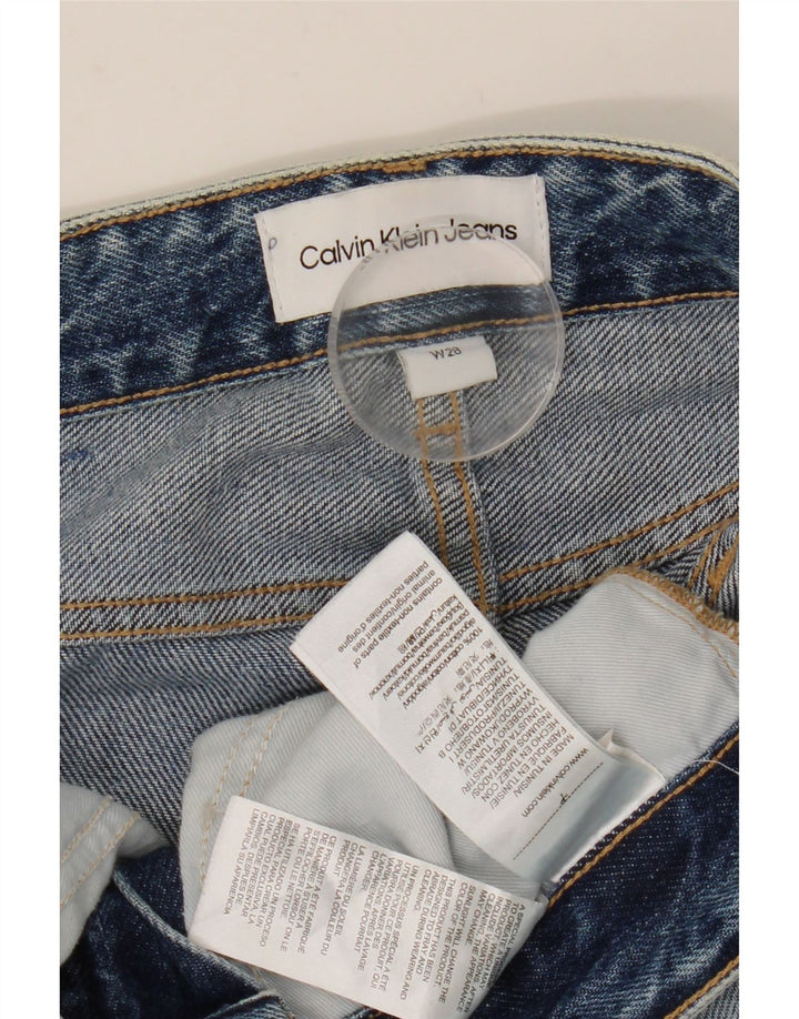 CALVIN KLEIN Womens Distressed Slim Jeans W28 L28 Blue Cotton