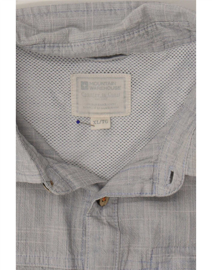 Mountain Warehouse Mens Short Sleeve Shirt XL Blue