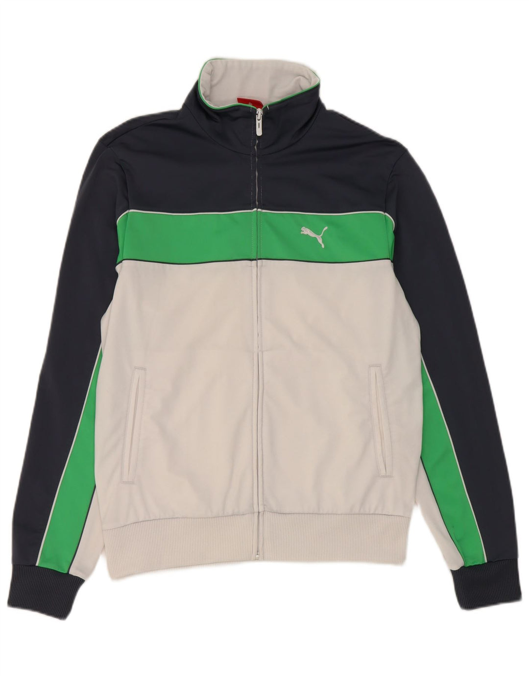 Puma Mens Tracksuit Top Jacket Medium White Colourblock Polyester