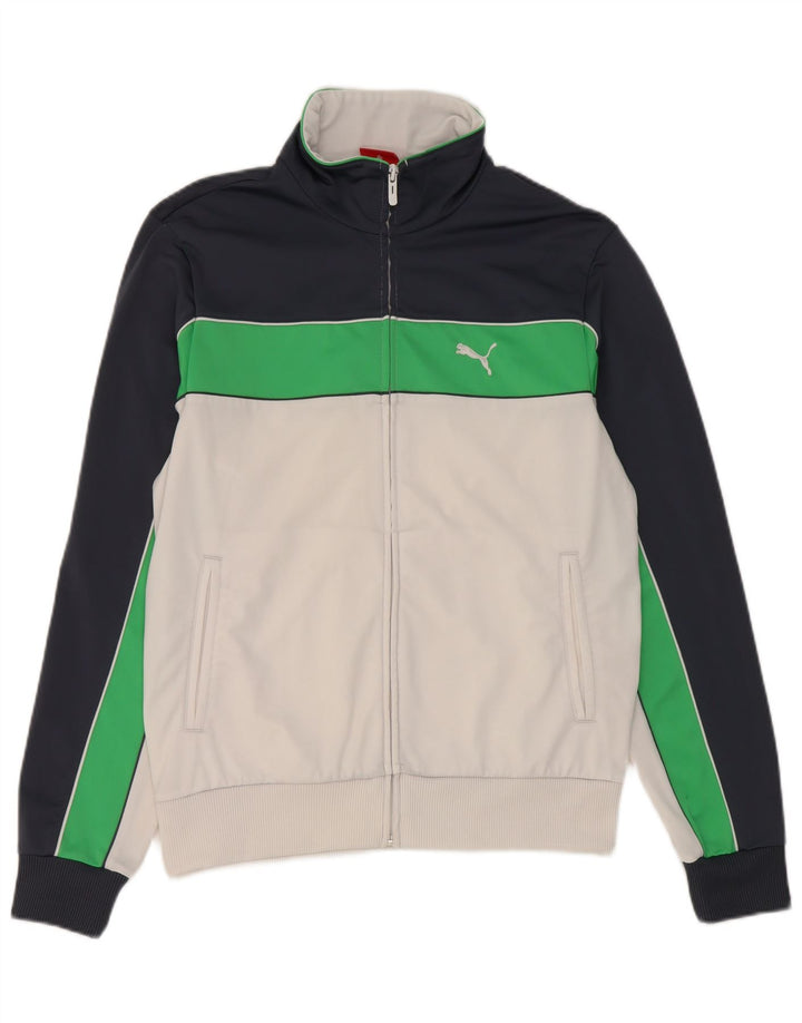 Puma Mens Tracksuit Top Jacket Medium White Colourblock Polyester