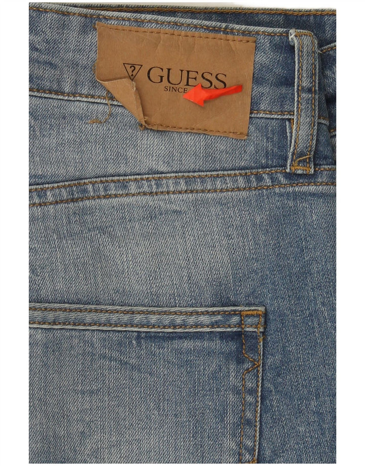 Guess Mens Distressed Slim Jeans W33 L32 Blue Cotton