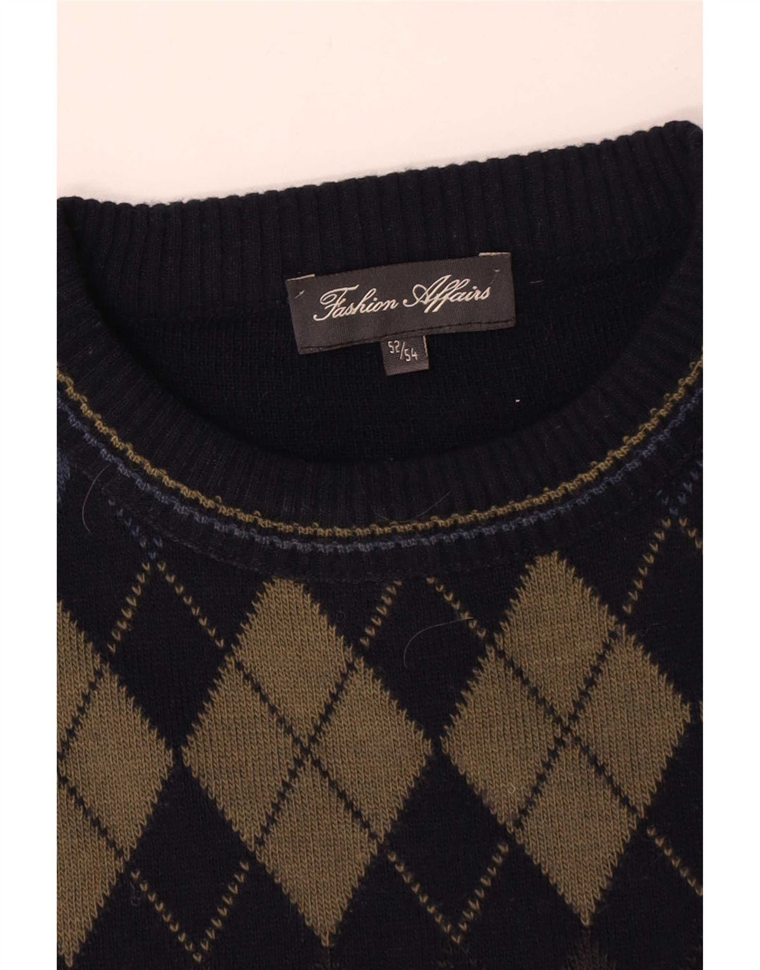 Vintage Mens Crew Neck Jumper Sweater IT 52/54 Large Navy Blue