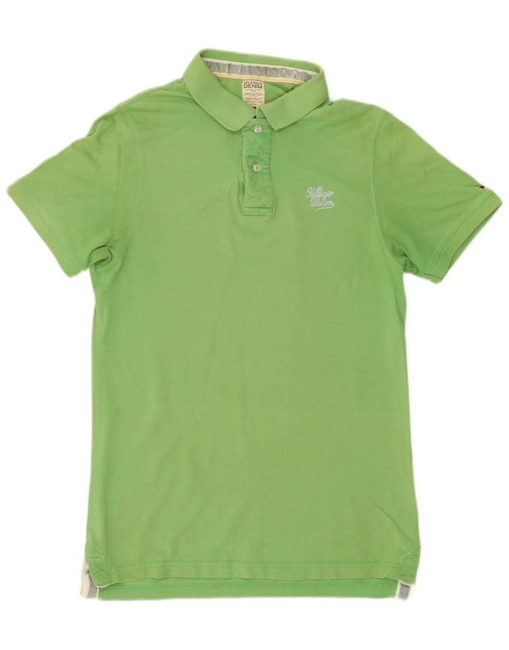 TOMMY HILFIGER Mens Polo Shirt Medium Green Cotton