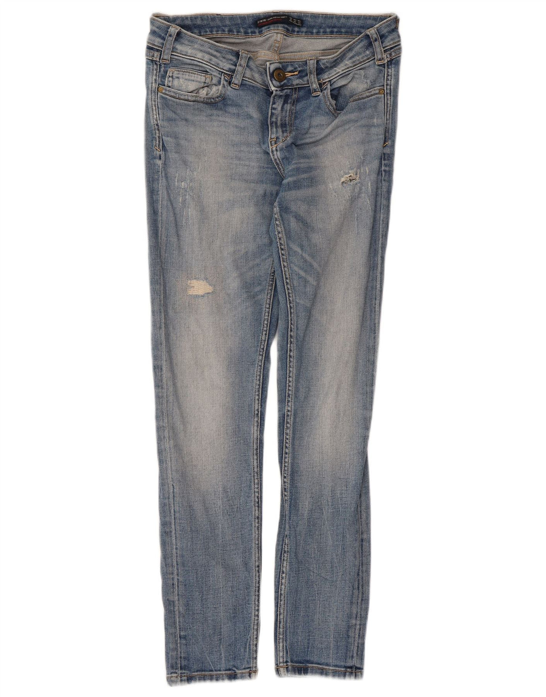 Zara Womens Distressed Slim Jeans EU 36 XS W26 L27 Blue