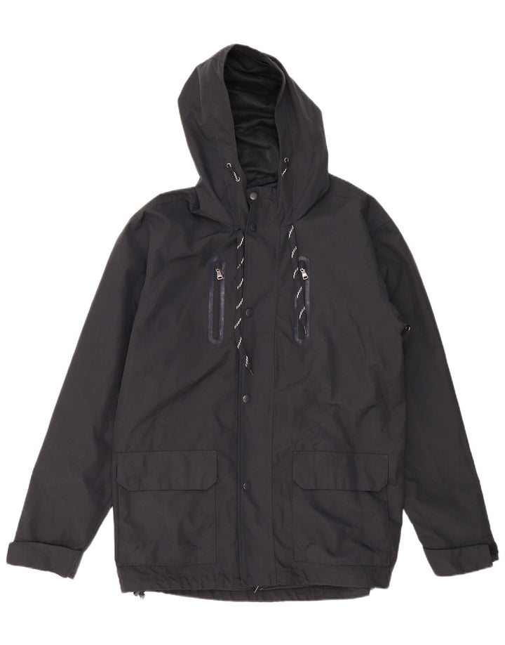Brugi Mens Hooded Windbreaker Jacket IT 52 XL Navy Blue