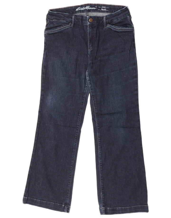 Eddie Bauer Womens Curvy Bootcut Jeans W32 L28 Navy Blue Cotton