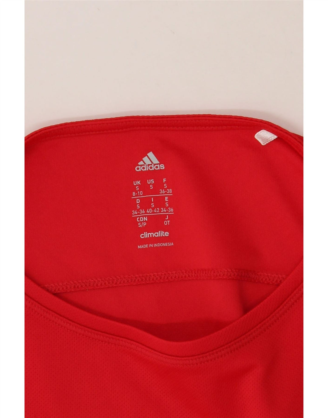 ADIDAS Womens Climalite T-Shirt Top UK 8/10 Small Red Vintage Adidas and Second-Hand Adidas from Messina Hembry 