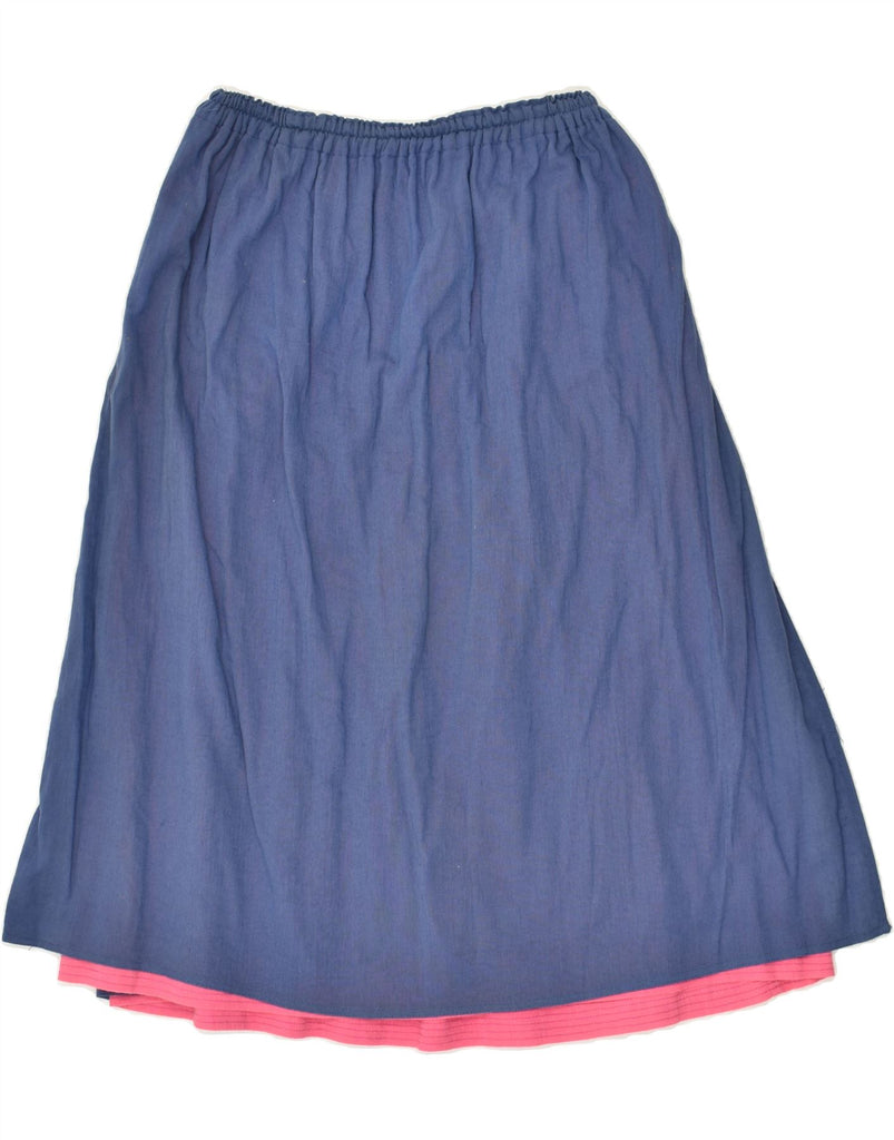 VINTAGE Womens Pleated Skirt W30 Medium Blue Colourblock | Vintage Vintage | Thrift | Second-Hand Vintage | Used Clothing | Messina Hembry 