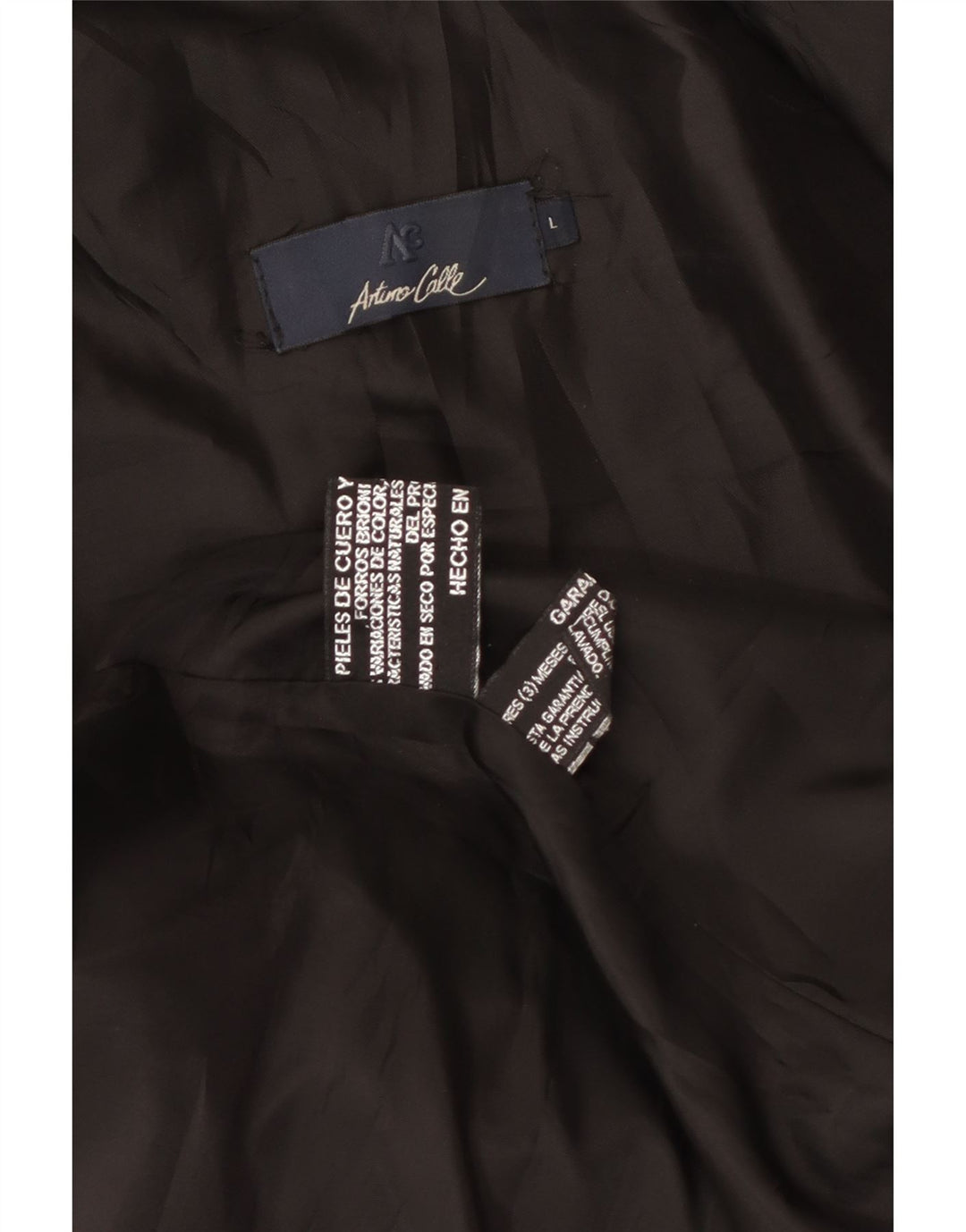 Arturo Calle Mens Leather Jacket UK 40 Large Black Leather