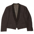 QUANTAS Womens 1 Button Blazer Jacket IT 48 XL Grey Herringbone Silk