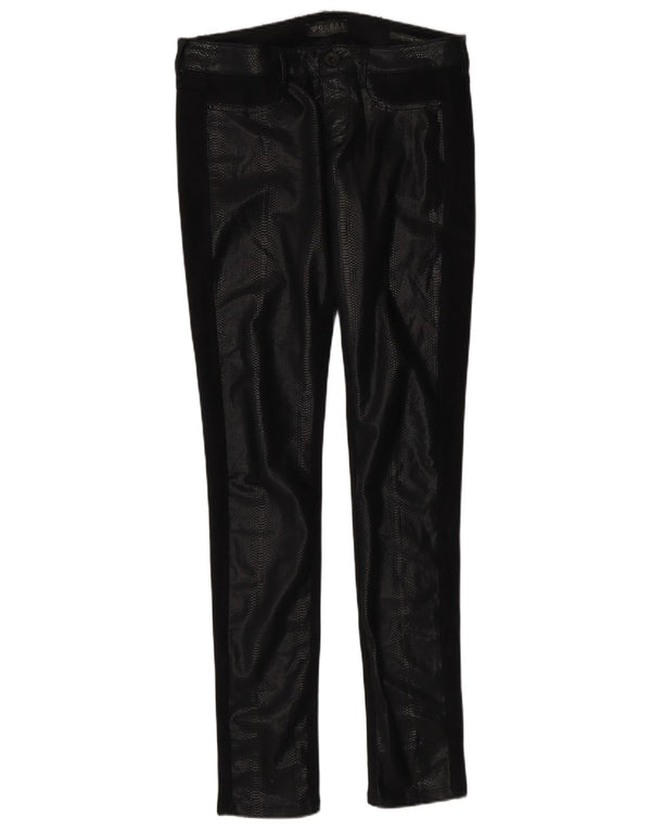 Guess Womens Skinny Faux Leather Trousers W28 L34 Black Animal Print