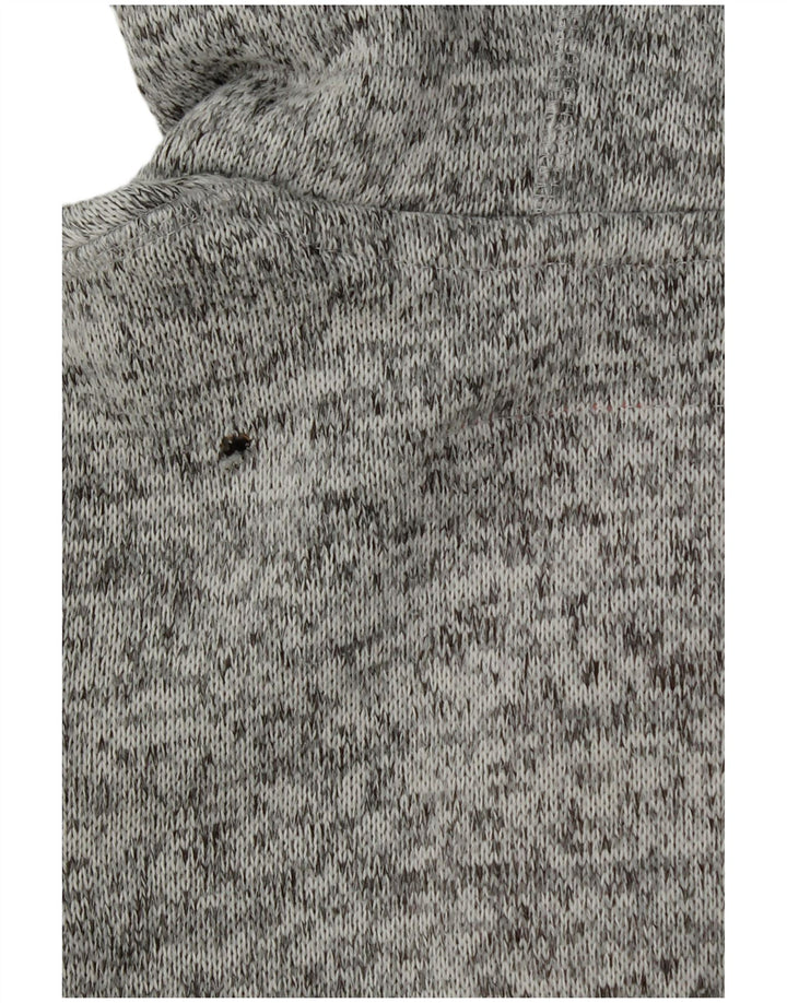 Superdry Womens Zip Hoodie Sweater UK 16 Large Grey Flecked Polyester