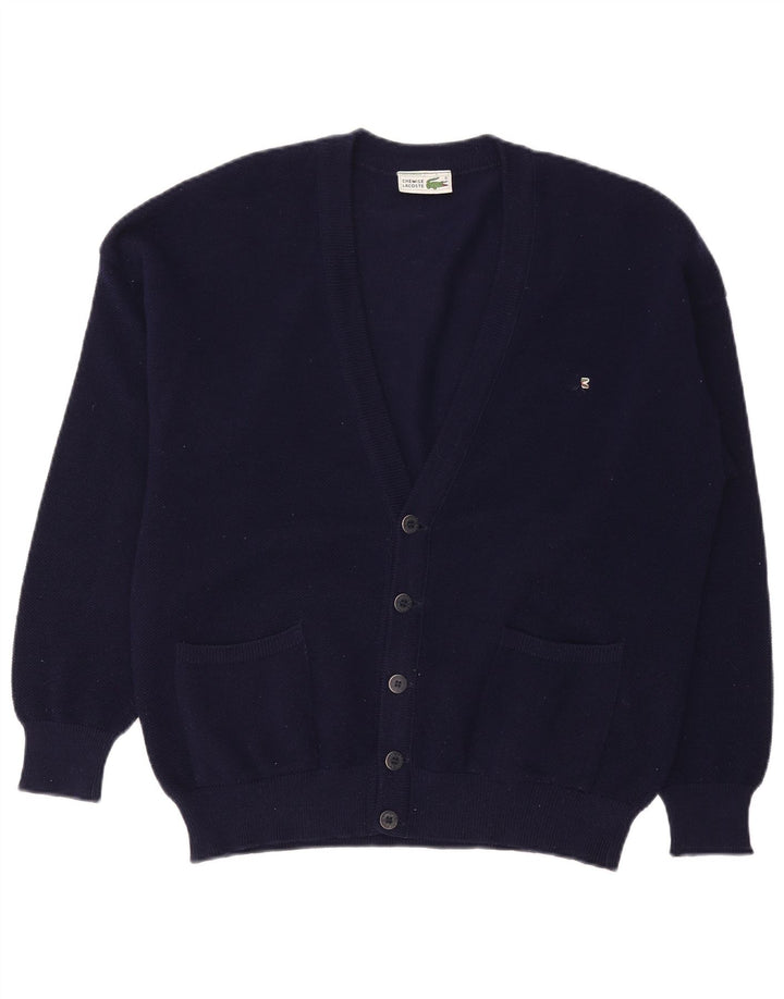 Lacoste Mens Cardigan Sweater Size 6 XL Navy Blue Wool