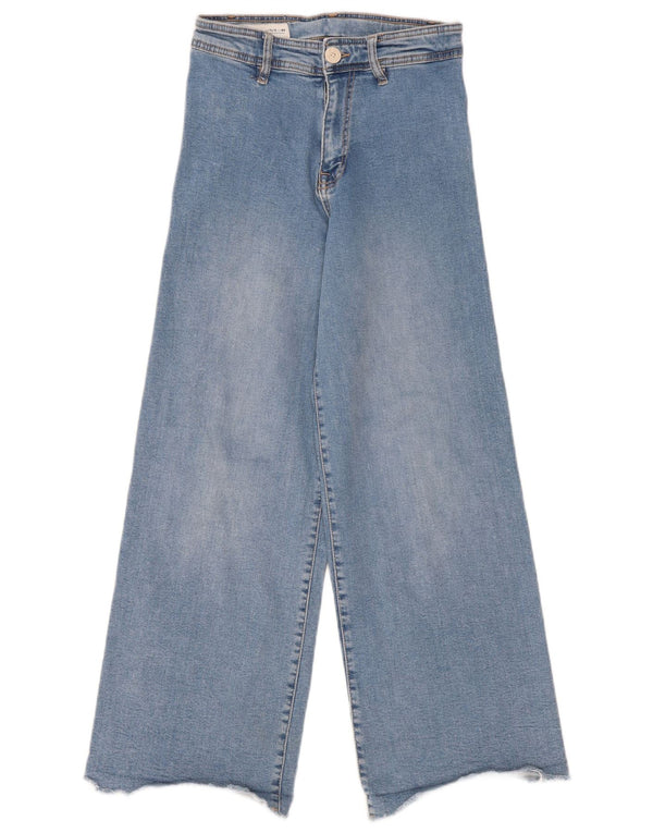 Zara Girls High Waist Wide Leg Jeans 13-14 Years W26 L28 Blue