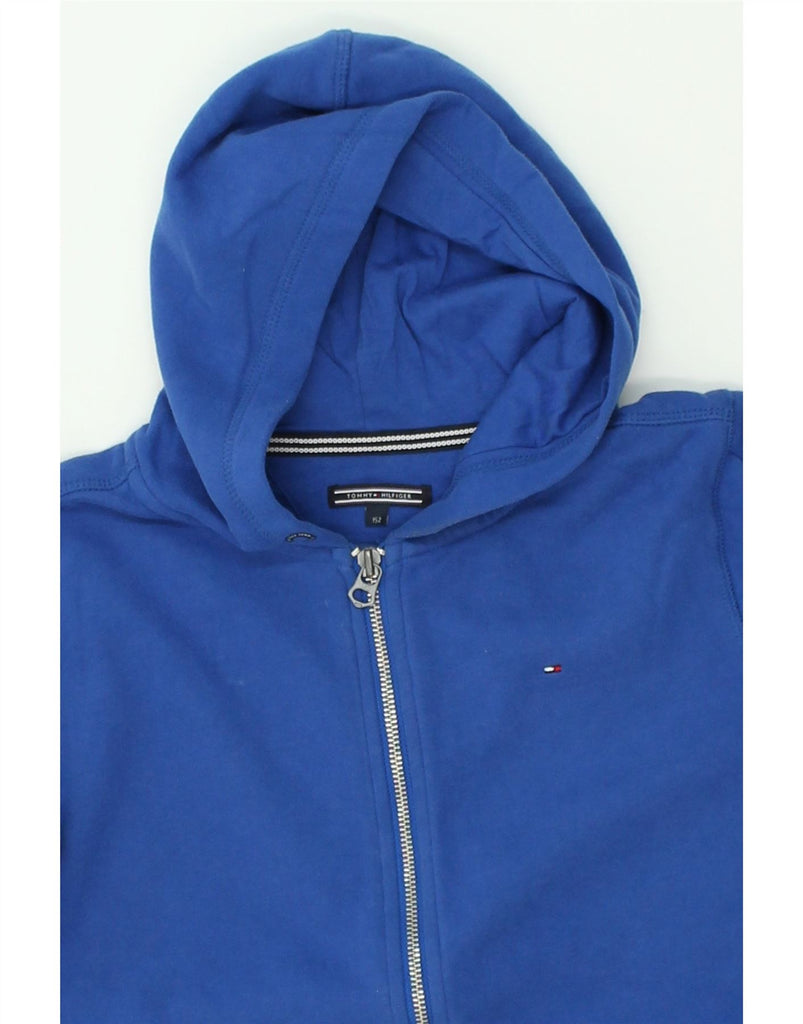 TOMMY HILFIGER Boys Graphic Zip Hoodie Sweater 11-12 Years Blue Cotton | Vintage Tommy Hilfiger | Thrift | Second-Hand Tommy Hilfiger | Used Clothing | Messina Hembry 