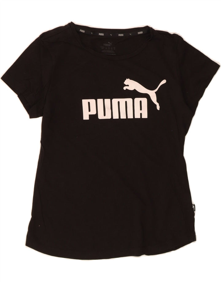 PUMA Womens Graphic T-Shirt Top UK 10 Small  Black Vintage Puma and Second-Hand Puma from Messina Hembry 