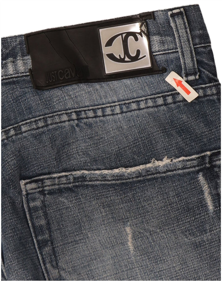 Just Cavalli Mens Distressed Straight Jeans W34 L34 Blue