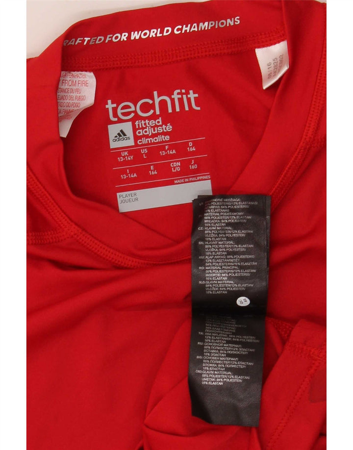 Adidas Boys Climalite T-Shirt Top 13-14 Years Red Polyester