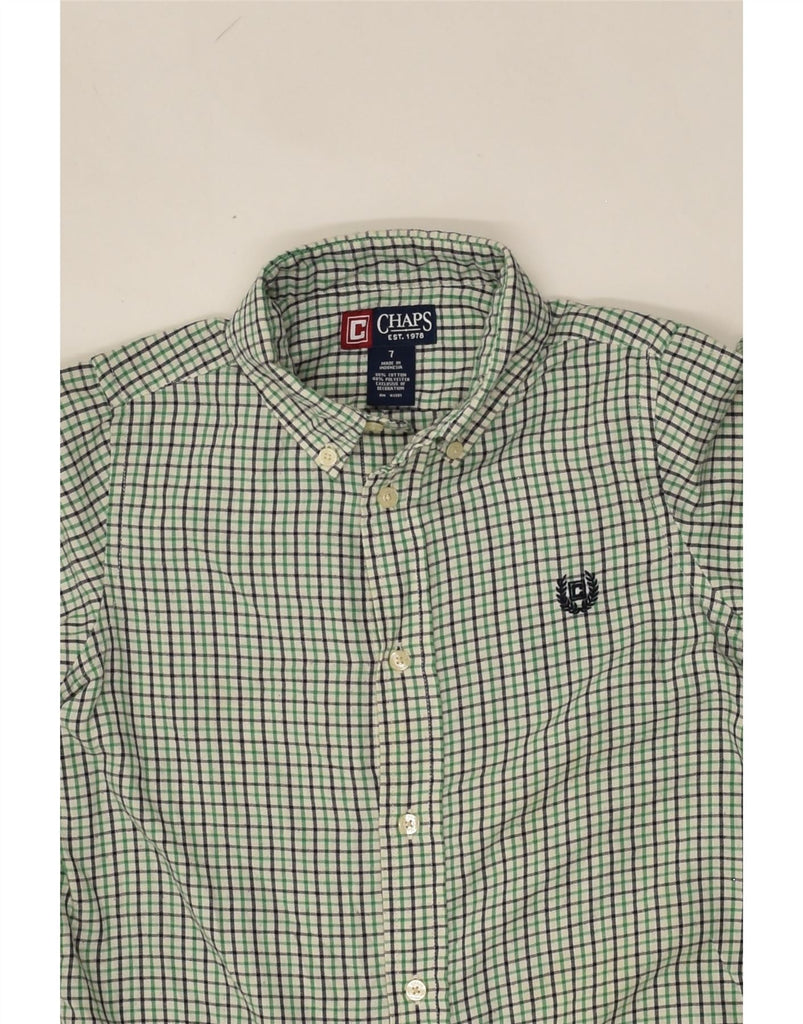 CHAPS Boys Shirt 6-7 Years Green Check Cotton | Vintage Chaps | Thrift | Second-Hand Chaps | Used Clothing | Messina Hembry 