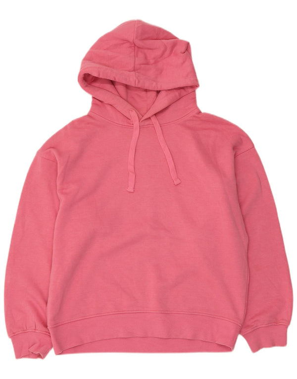 Zara Womens Oversized Hoodie Jumper UK 14 Medium Pink Cotton