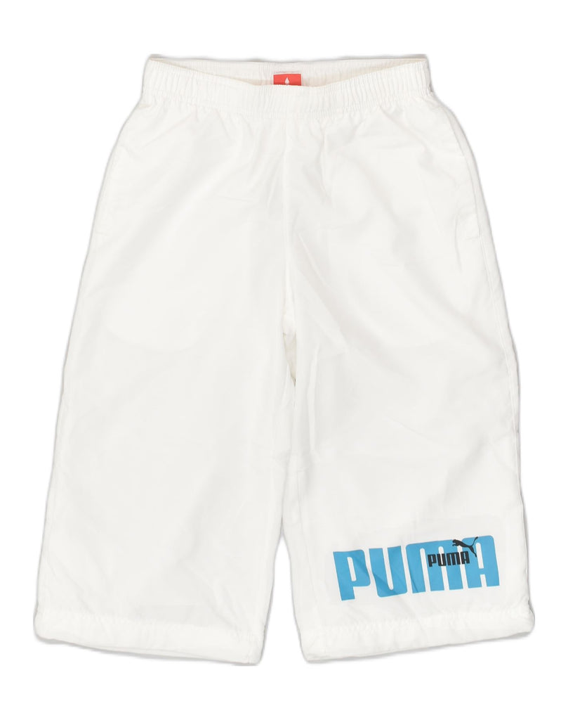 PUMA Boys Sport Shorts 11-12 Years White Polyester | Vintage Puma | Thrift | Second-Hand Puma | Used Clothing | Messina Hembry 