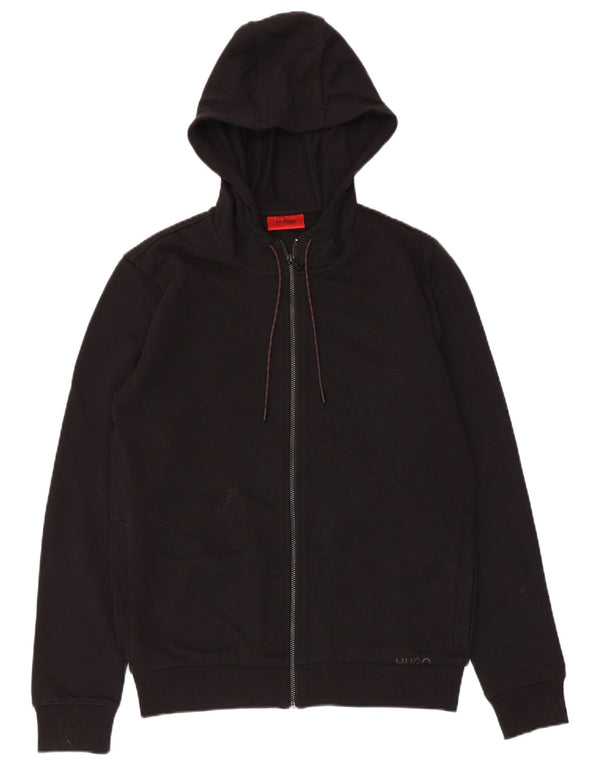 Hugo Boss Mens Zip Hoodie Sweater XS Black Cotton