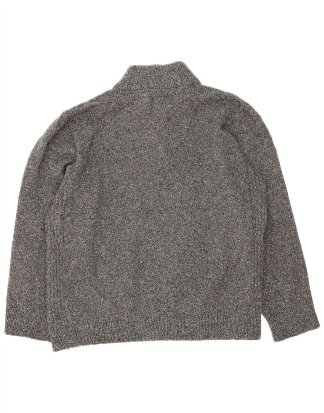 Barbour Womens Zip Neck Jumper Sweater UK 16 Large Grey Wool