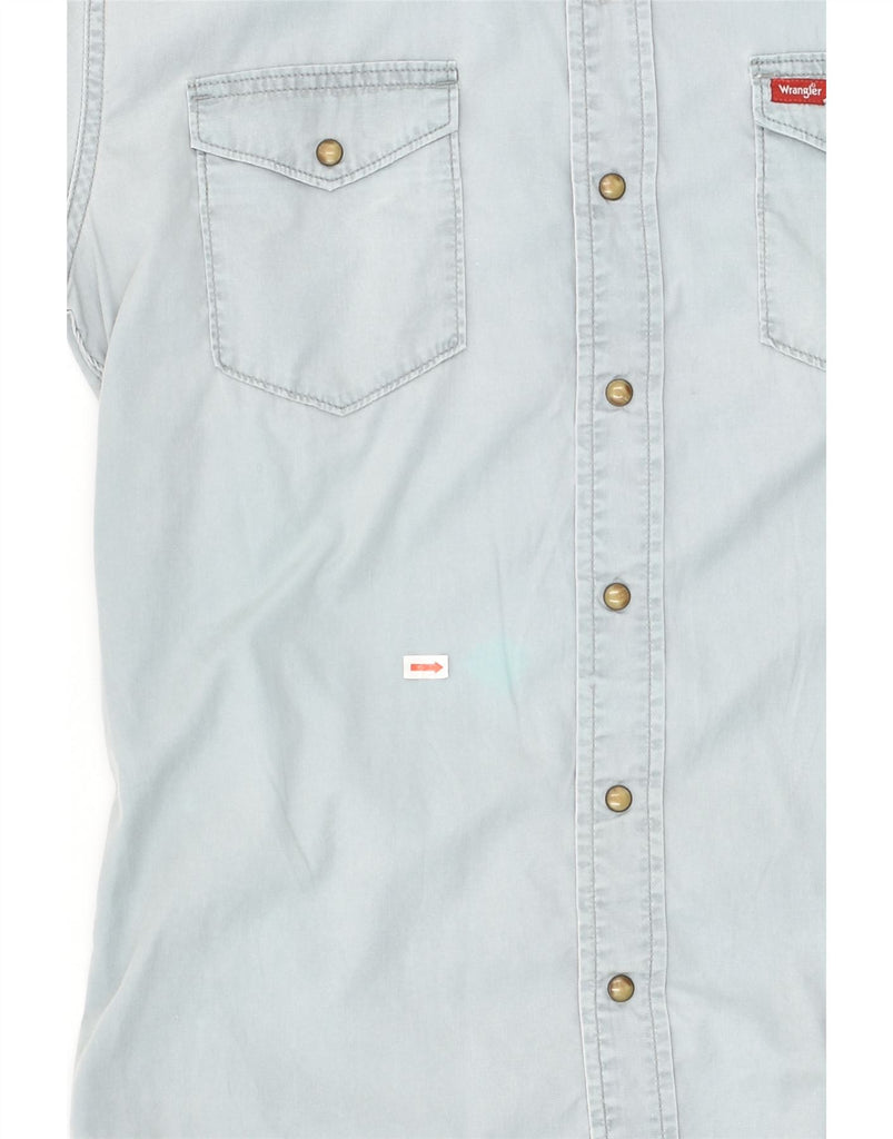 WRANGLER Mens Denim Shirt Medium Blue Cotton | Vintage Wrangler | Thrift | Second-Hand Wrangler | Used Clothing | Messina Hembry 