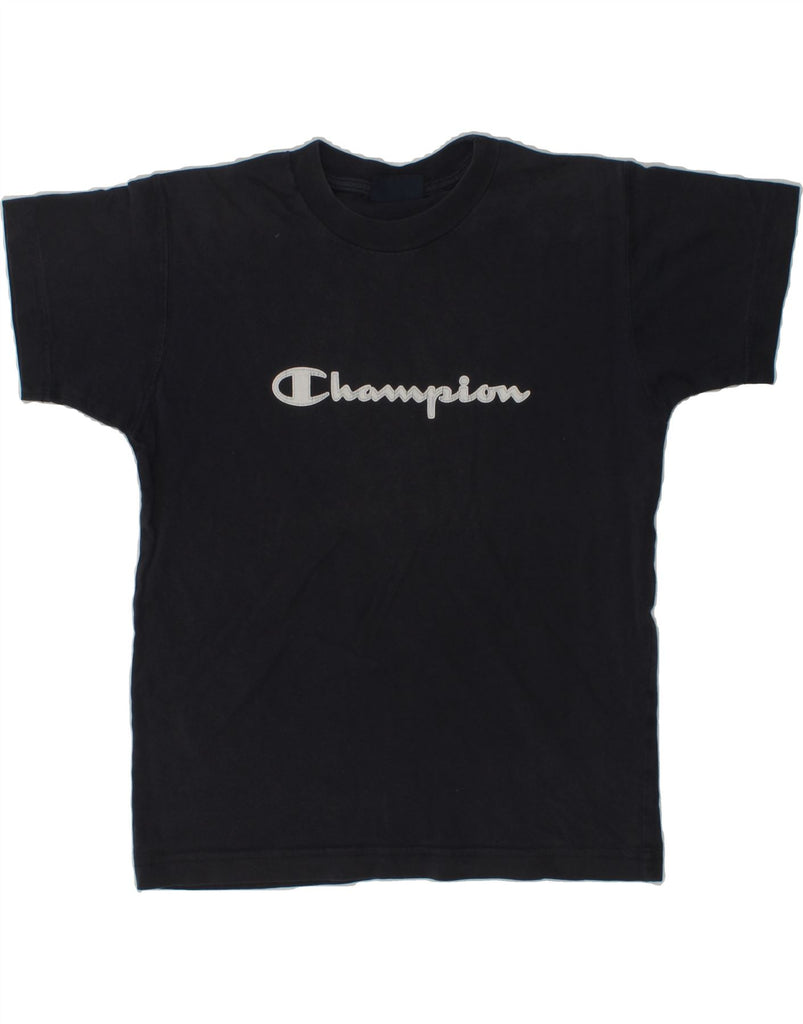 CHAMPION Boys Graphic T-Shirt Top 7-8 Years Small  Navy Blue Cotton | Vintage Champion | Thrift | Second-Hand Champion | Used Clothing | Messina Hembry 