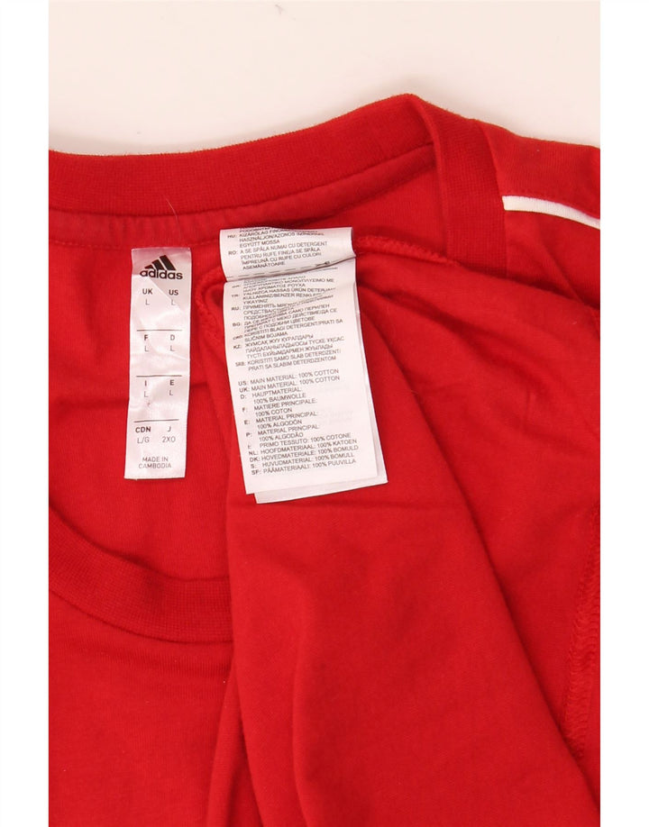 ADIDAS Mens Italia Graphic T-Shirt Top Large Red Cotton