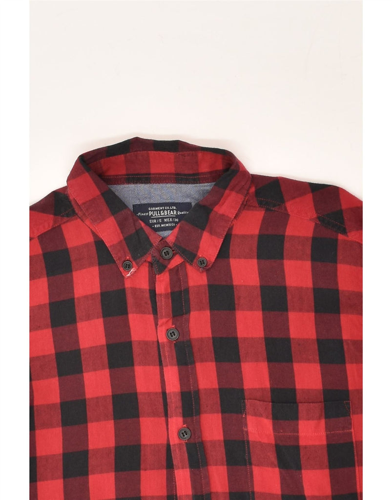 PULL & BEAR Mens Shirt Small Red Check Cotton | Vintage Pull & Bear | Thrift | Second-Hand Pull & Bear | Used Clothing | Messina Hembry 