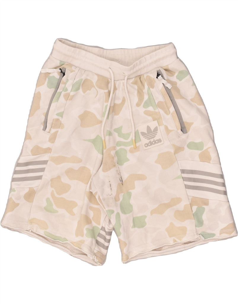 ADIDAS Mens Sport Shorts Small Off White Camouflage | Vintage Adidas | Thrift | Second-Hand Adidas | Used Clothing | Messina Hembry 