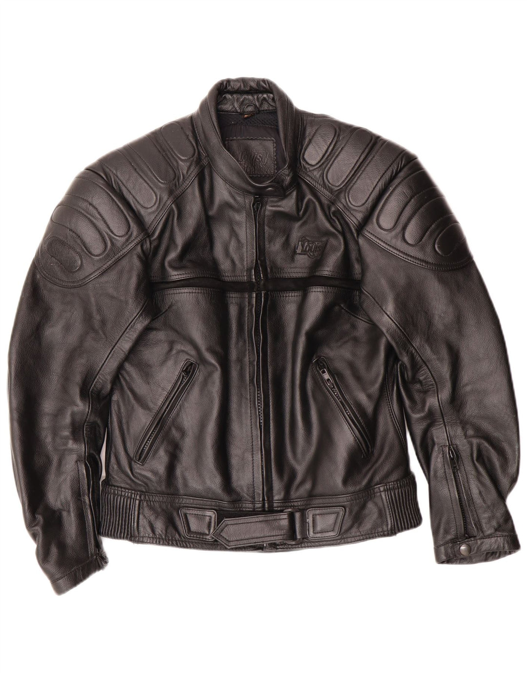 Louis Womens Motorstyle Leather Jacket EU 38 Medium Black Leather