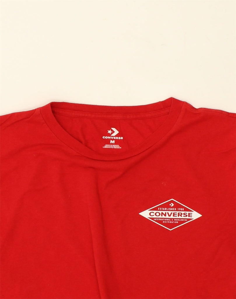 CONVERSE Mens Graphic T-Shirt Top Medium Red Cotton | Vintage Converse | Thrift | Second-Hand Converse | Used Clothing | Messina Hembry 