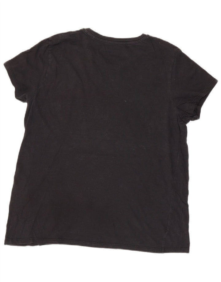 LEVI'S Womens Graphic T-Shirt Top UK 16 Large Black Cotton