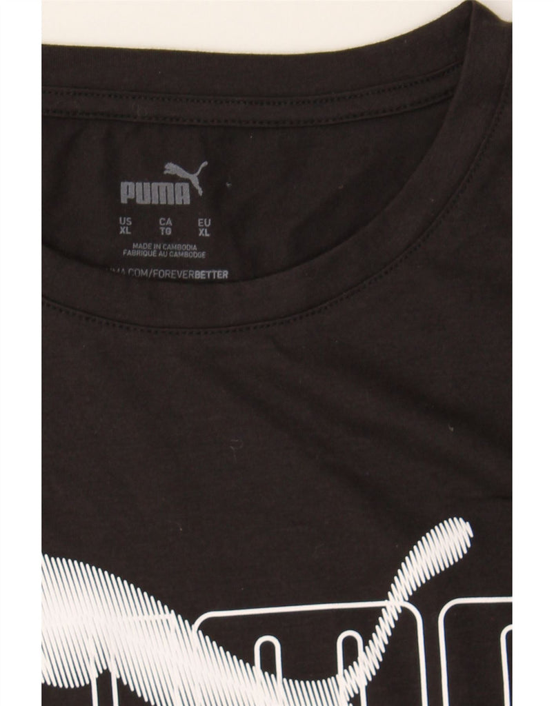 PUMA Womens Graphic T-Shirt Top UK 18 XL Black Polyester Vintage Puma and Second-Hand Puma from Messina Hembry 