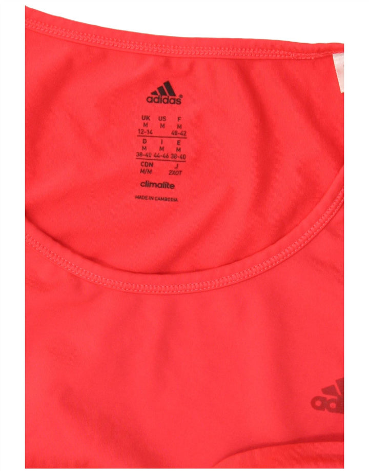 ADIDAS Womens Climalite T-Shirt Top UK 12/14 Medium Red